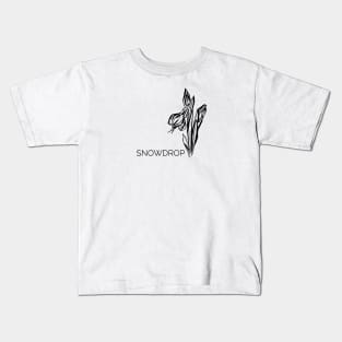 Snowdrop line drawing Kids T-Shirt